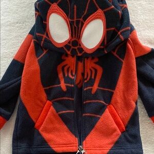Spider-Themed Red and Black‎ Hoodie